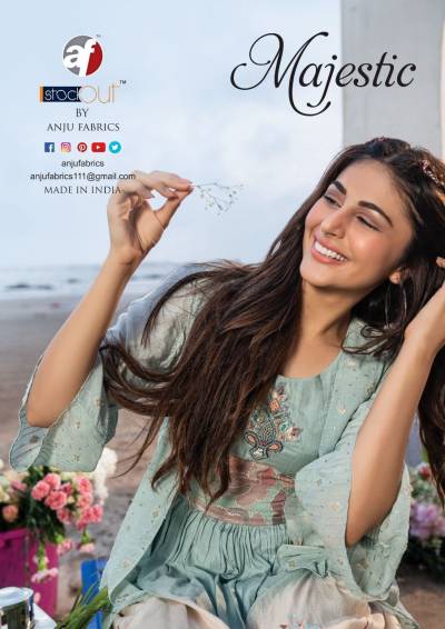 Majestic By Anju Fabric Designer Partywear Gown Collection